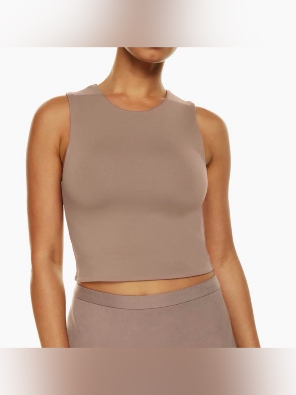 Aritzia Babaton Contour muscle tank top Taupe minimalist classic essential XS